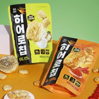 히어로칩 노밀가루 저지방 단백질칩 어니언 칠리 2+2 골라담기